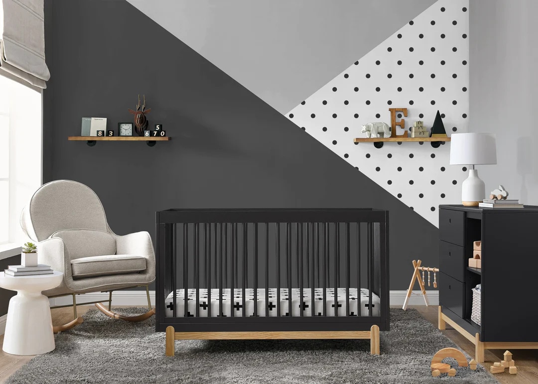 Dark gray sale crib