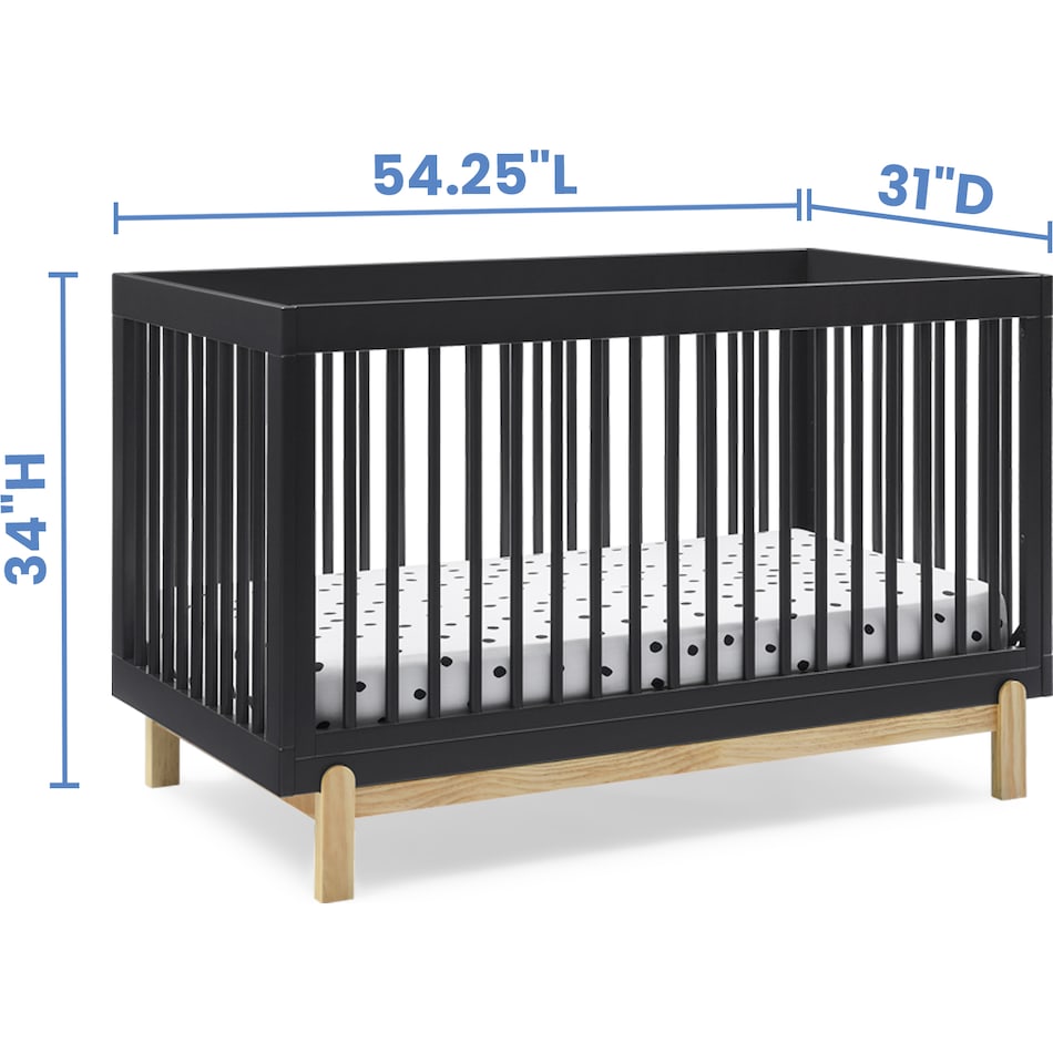 poppy nursery dark gray br youth crib   