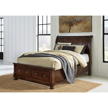 Porter Queen Sleigh Bed with 2 Storage Drawers