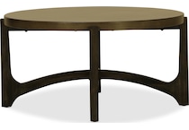 preston wire brush rustic brown round coffee table   