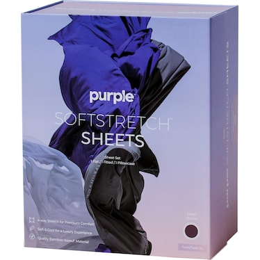 Purple Twin/Twin XL Deep Purple Soft Stretch Sheets