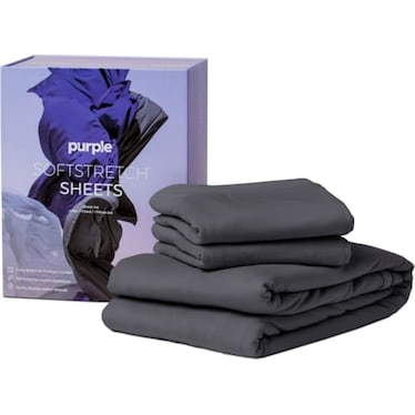 Purple Twin Stormy Grey Soft Stretch Sheets