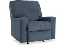 rannis living room blue mt fabric recliner manual   