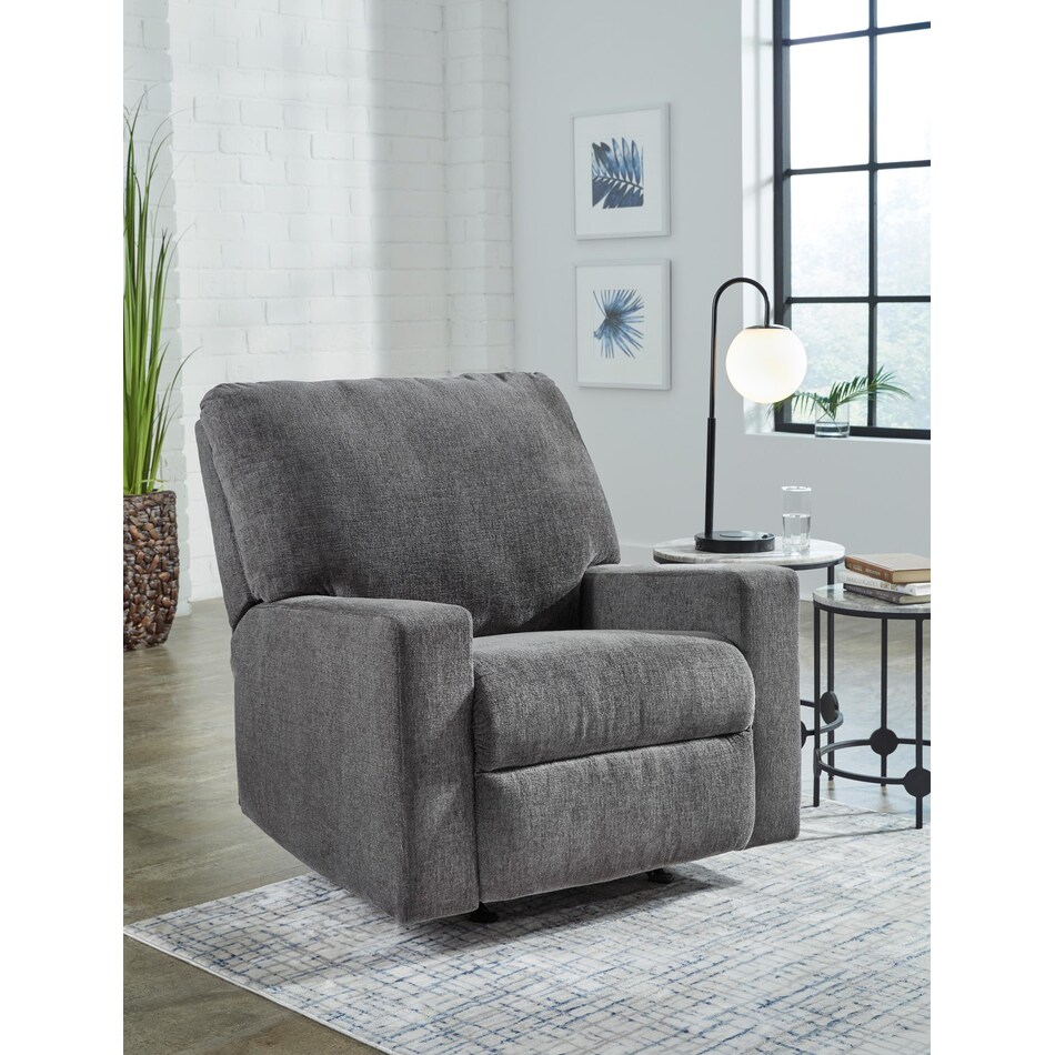 rannis living room pewter mt fabric recliner manual   