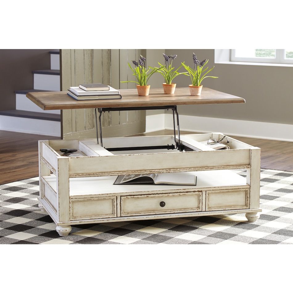 realyn brown   white coffee table t   