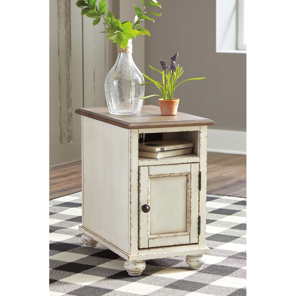 realyn brown   white end table t   