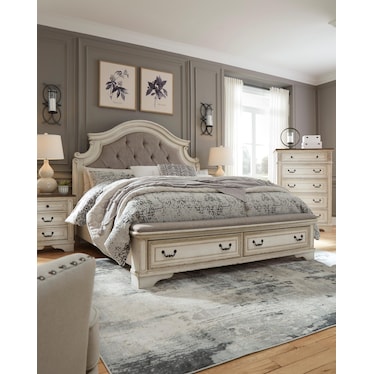 Realyn Queen Upholstered Panel Storage Bed