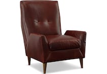 red st stationary leather chair   