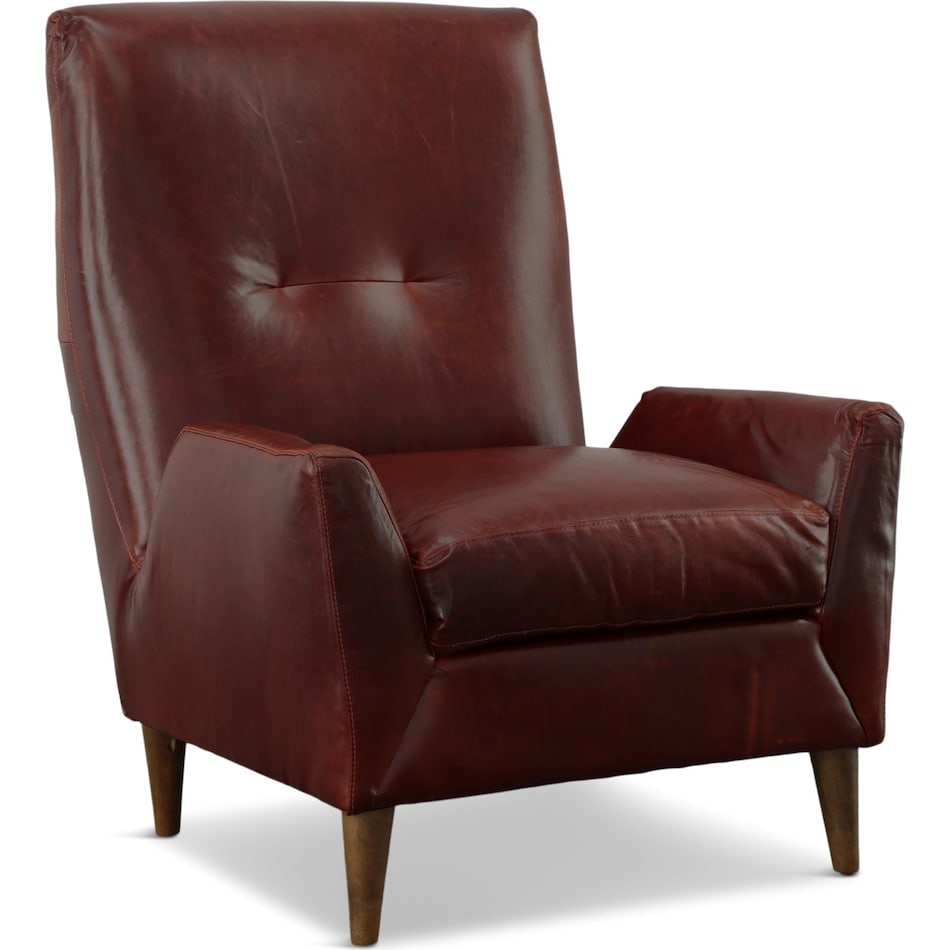 red st stationary leather chair   