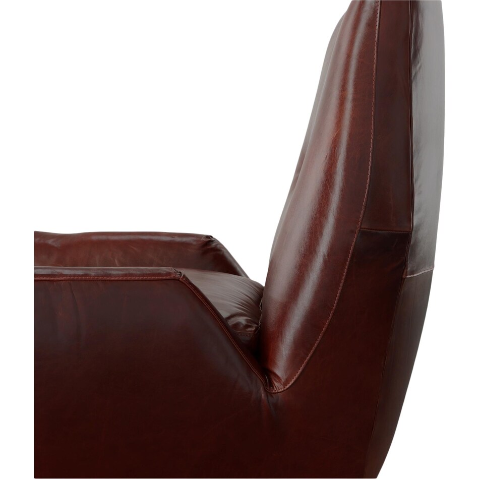 red st stationary leather chair   