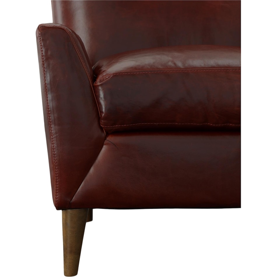 red st stationary leather chair   