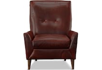 red st stationary leather chair   