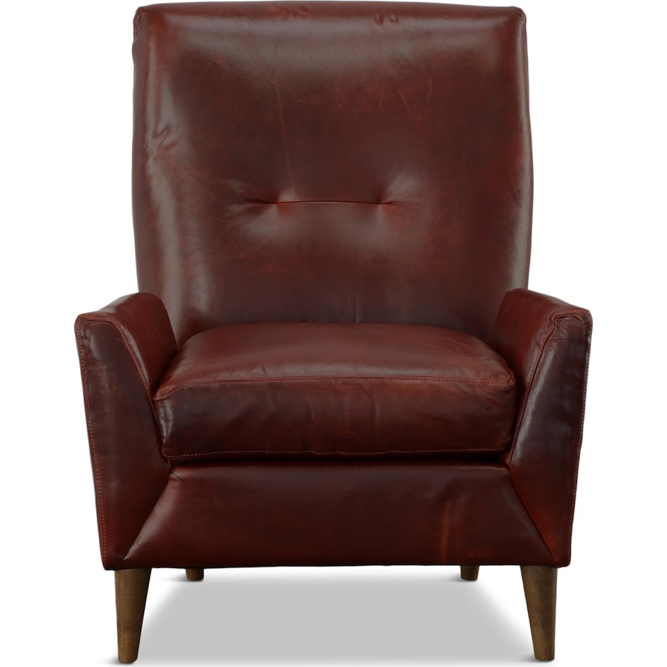 red st stationary leather chair   