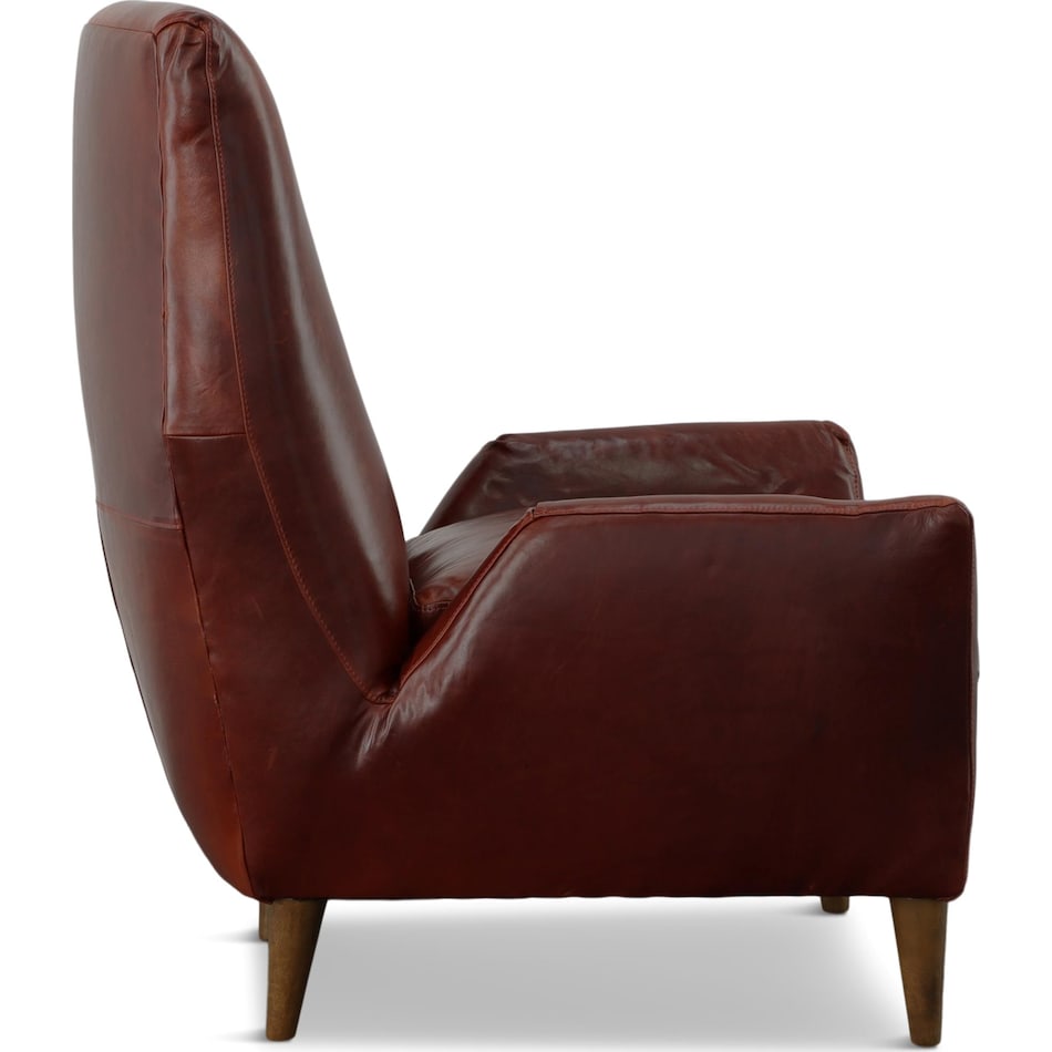 red st stationary leather chair   