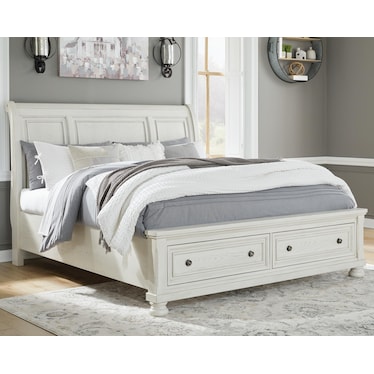 Robbinsdale Queen Sleigh Bed with 2 Storage Drawers
