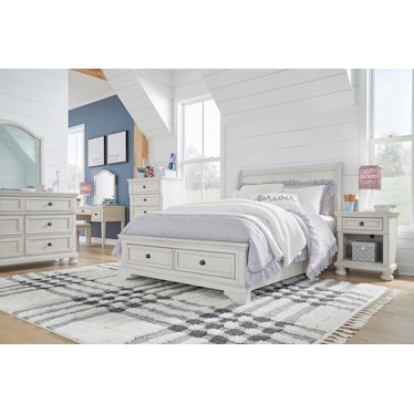 Robbinsdale Sleigh Bed with 2 Storage Drawers