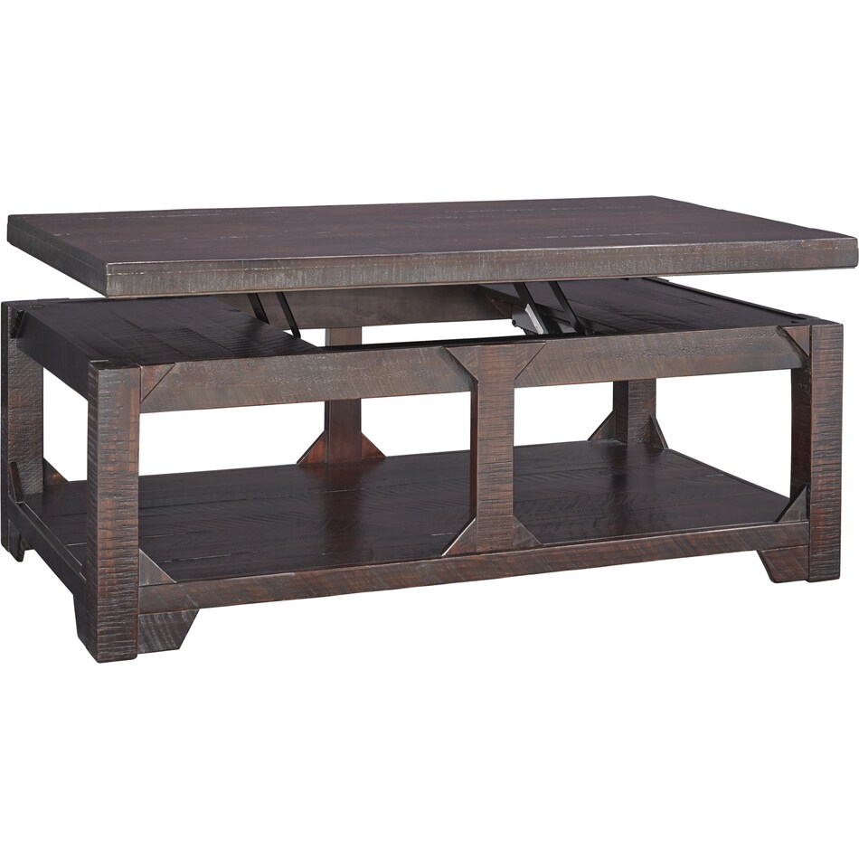 rogness rustic brown coffee table t   