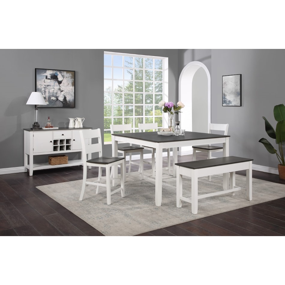 rowan counter dining white two tone dr bench   