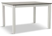 rowan dining two tone dr dining table reg hgt   