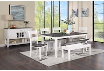 rowan dining two tone dr dining table reg hgt   