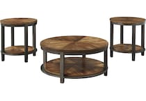 roybeck light brown  pack tables t   