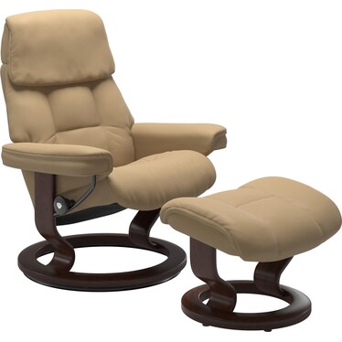 Ruby Large Classic Chair and Ottoman