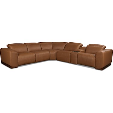 Sedona 6-Piece Leather Power Sectional