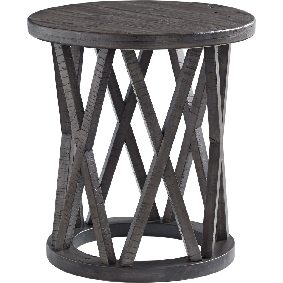 sharzane rustic gray end table t   