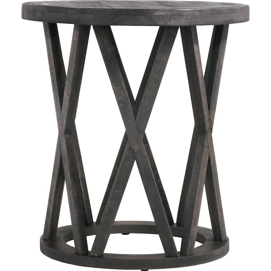 sharzane rustic gray end table t   