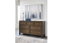 shawbeck bedroom medium brown br master dresser b   