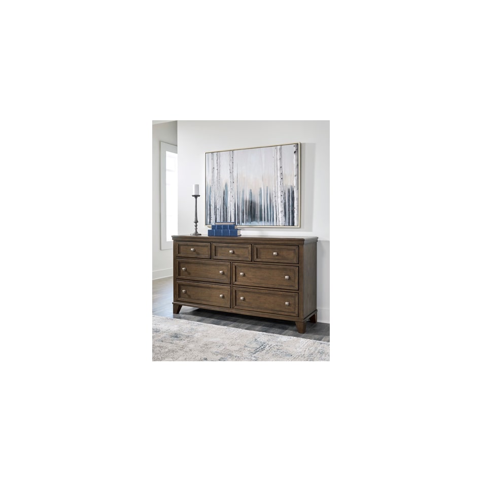 shawbeck bedroom medium brown br master dresser b   