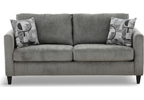 simmins living room dark gray st stationary fabric sofa   