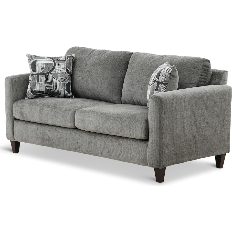 simmins living room dark gray st stationary fabric sofa   