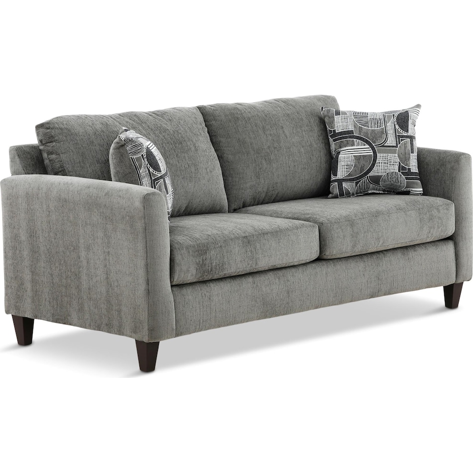 simmins living room dark gray st stationary fabric sofa   