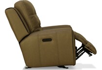 sloan taupe brown leather power recliner   