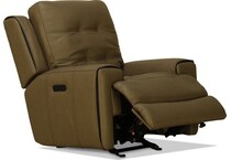 sloan taupe brown leather power recliner   