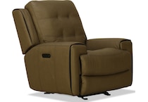 sloan taupe brown leather power recliner   