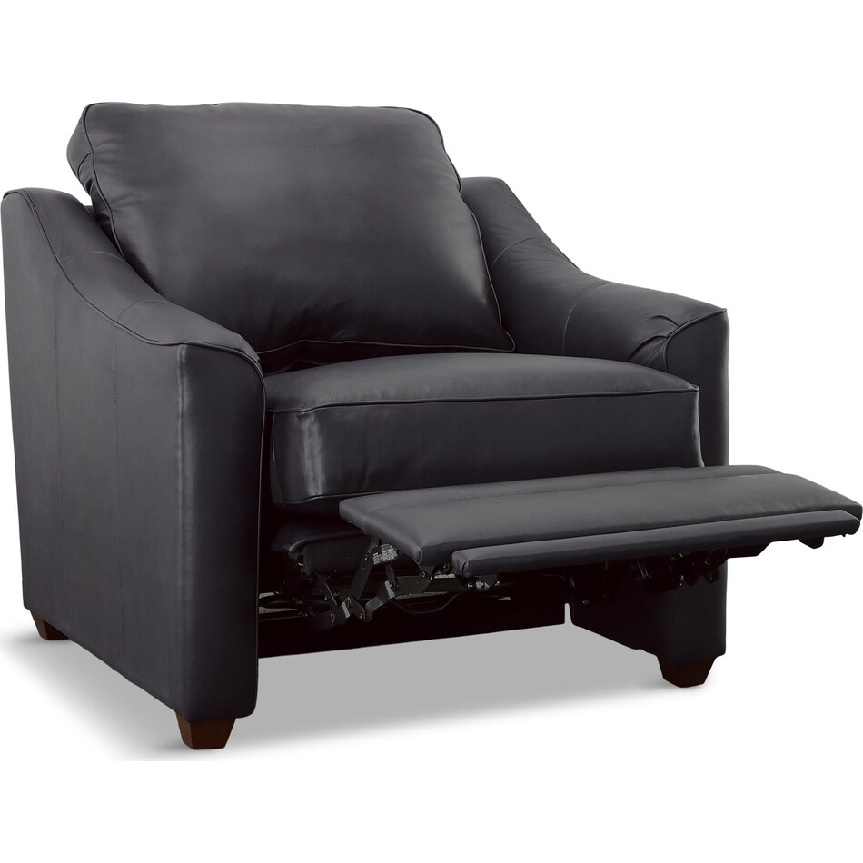 solerno dark blue mt leather recliner manual   