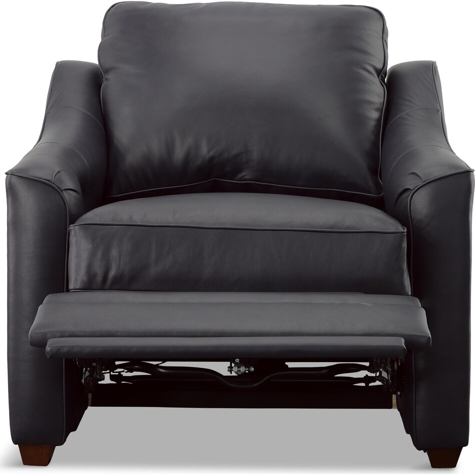 solerno dark blue mt leather recliner manual   