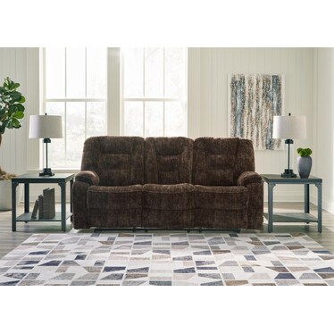 Soundwave Reclining Sofa with Drop Down Table