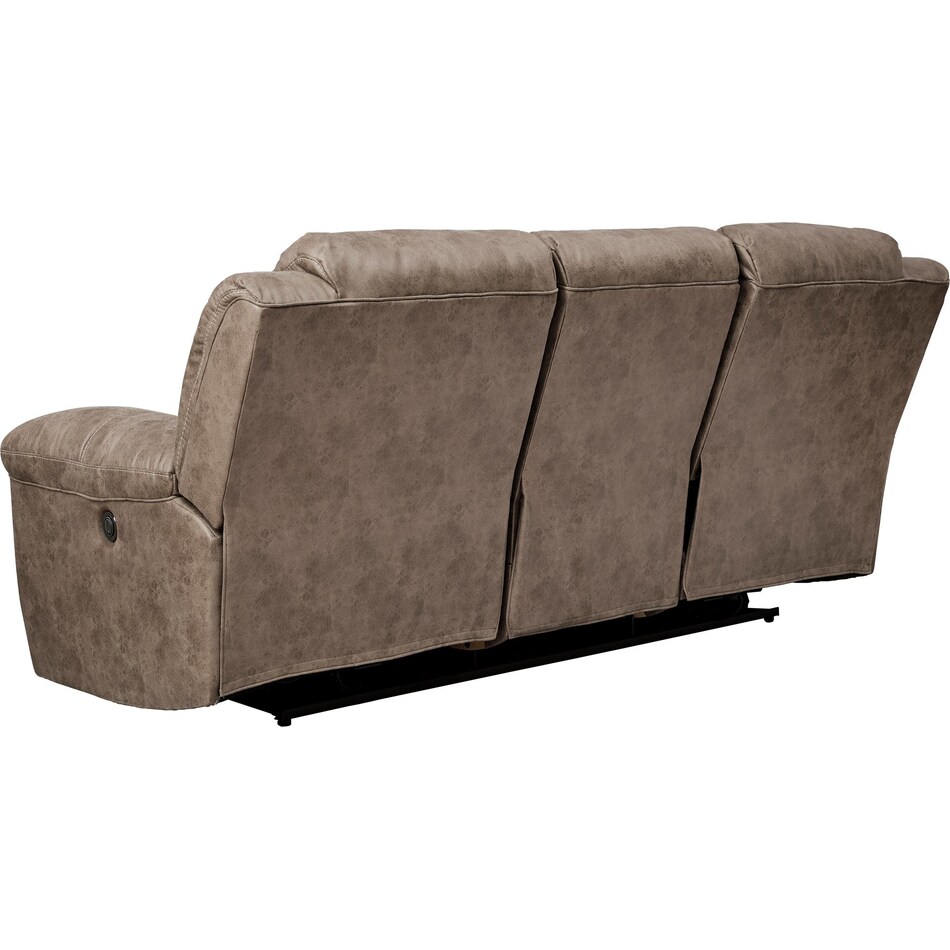 stoneland light brown reclining sofa   
