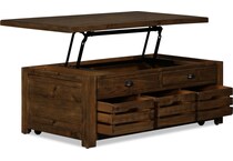 stratton occasional brown coffee table   