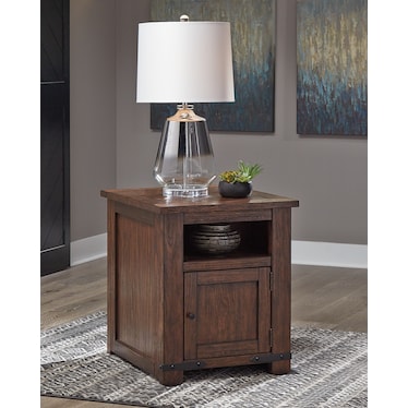 Budmore End Table with USB Ports & Outlets