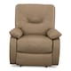 taupe mt leather recliner p   