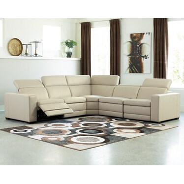 Texline 5-Piece Dual Power Leather Reclining Modular Sectional