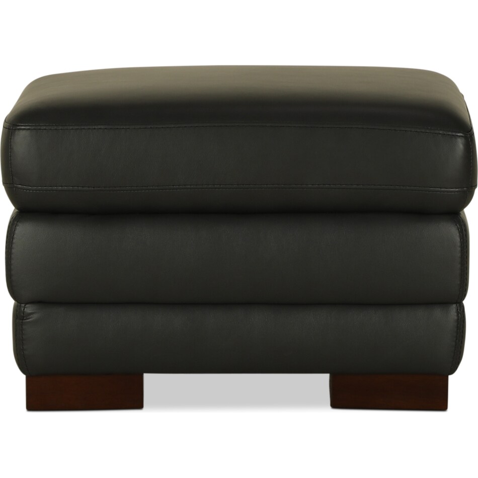the augusta collection navy blue leather ottoman   