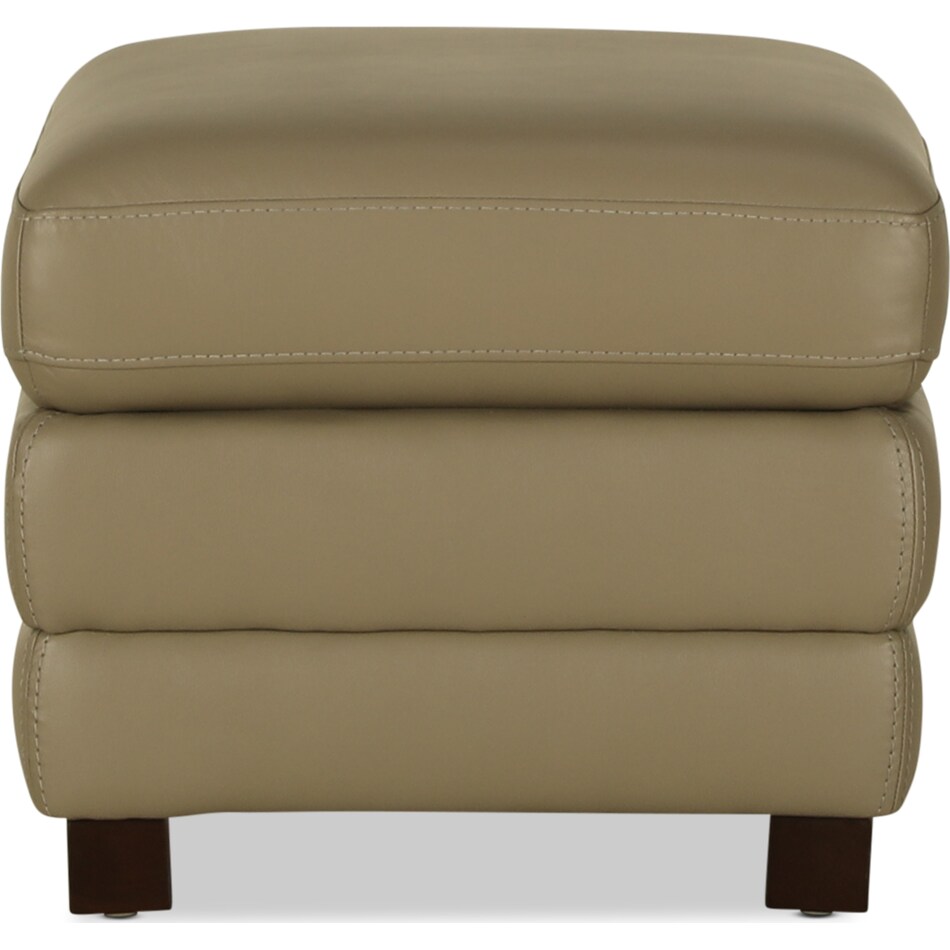 the augusta collection neutral leather ottoman   