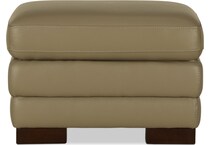 the augusta collection neutral leather ottoman   
