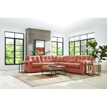 Modular One 5-Piece Sectional - Cantaloupe