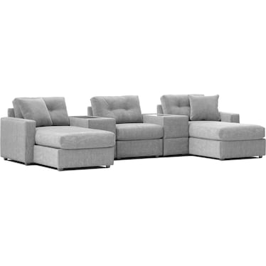 Modular One 5-Piece Theater Sectional with E-Console - Granite